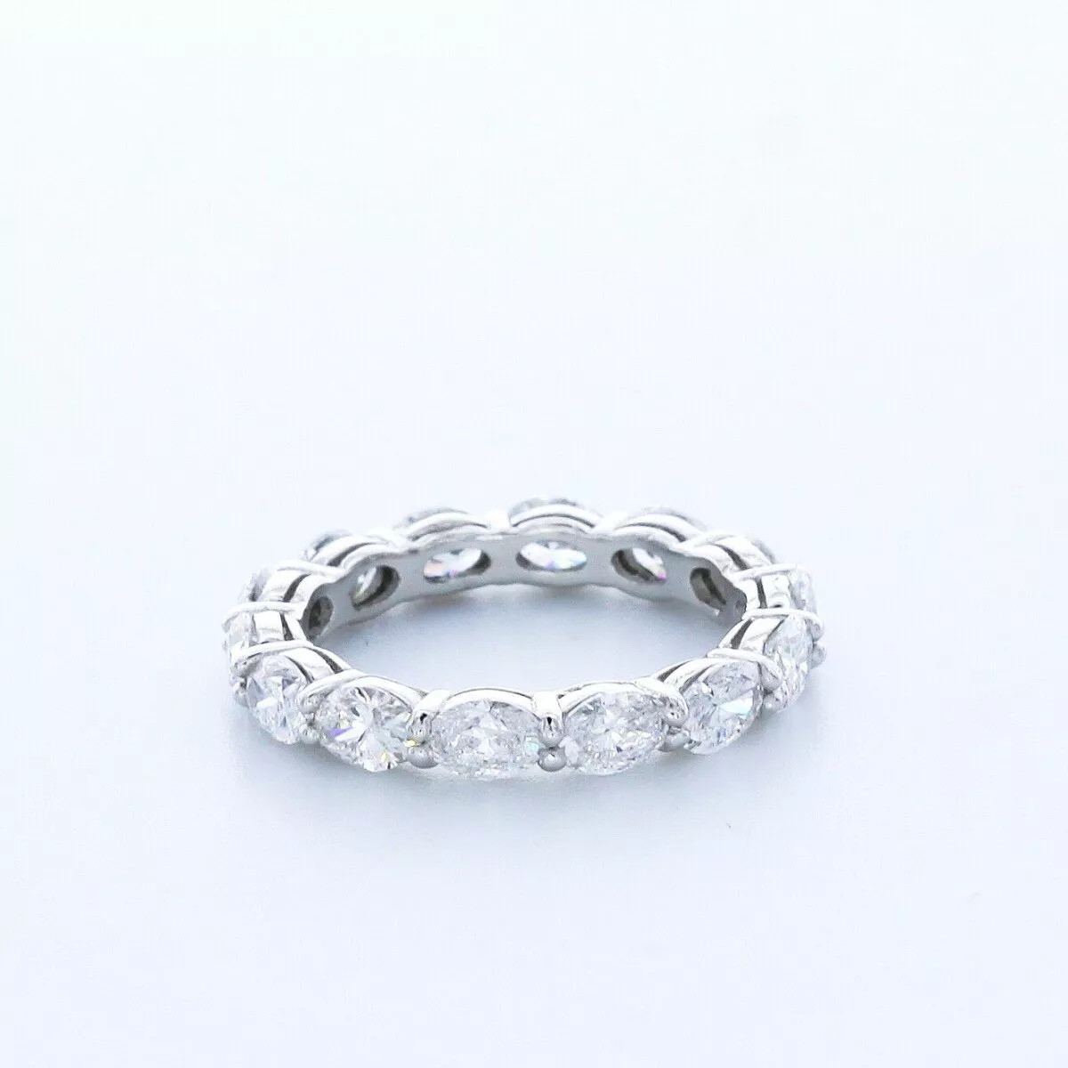 Eternity Wedding Ring Solid 14K Gold 2.75 Carat Marquise Natural Diamond G VS2