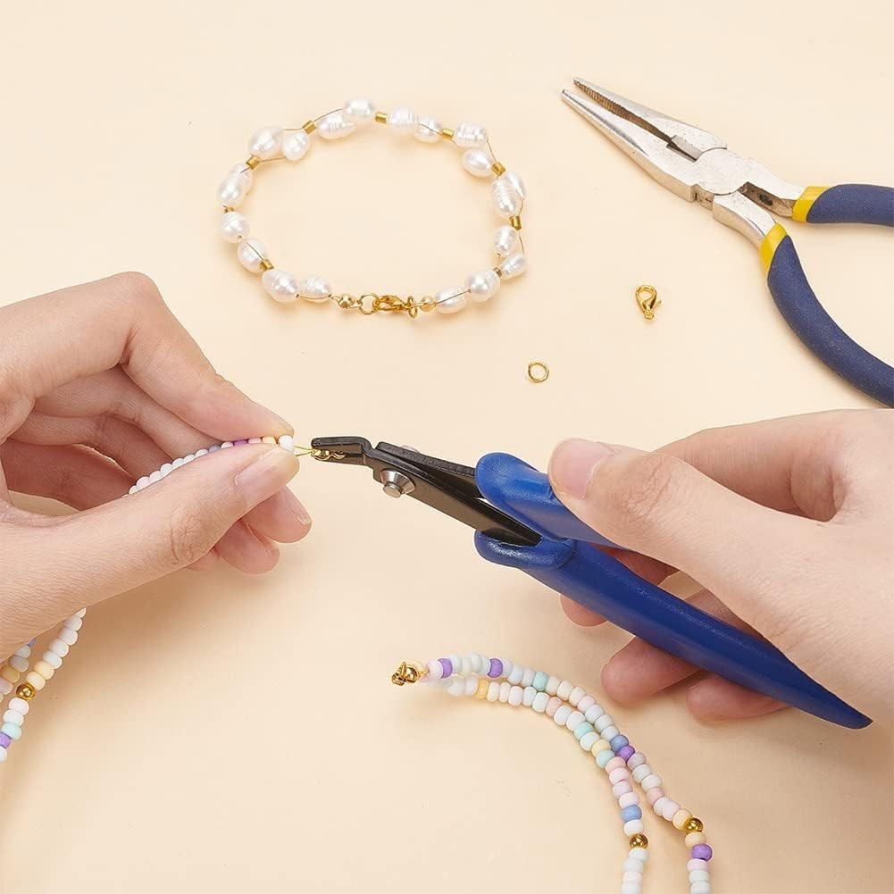 Deep Blue Alloy Steel Bead Crimping Pliers – Perfect for Jewelry Making