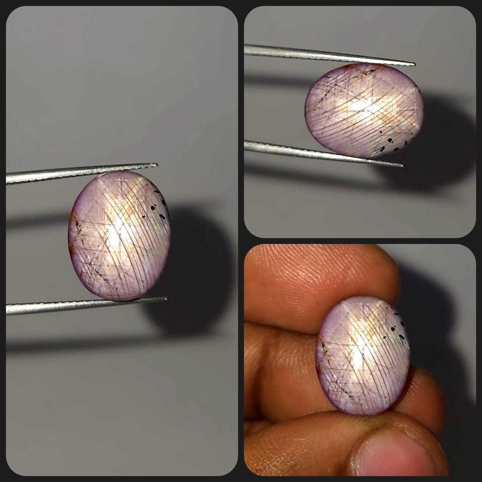 Natural 11.40 ct Star Sapphire Antique Purple Oval Cabochon loose gemstone