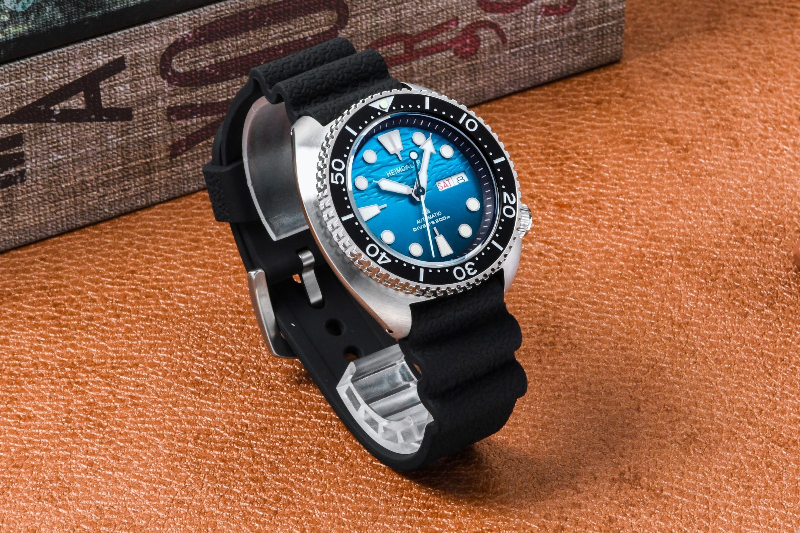 Heimdallr Sharkey 6105 Willard NH36 Day Date Automatic Watch Turtle Diver 45mm