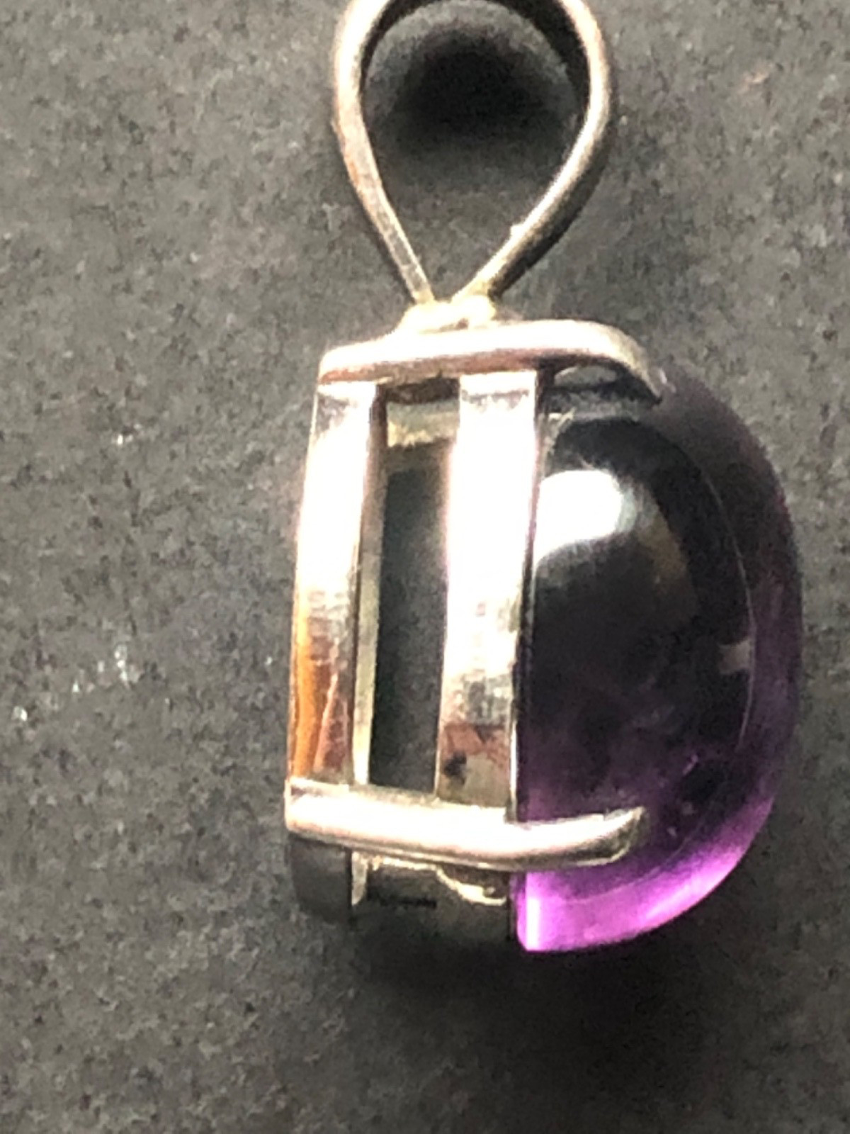 Designer Sterling Cabochon Amethyst Ring & Pendant w/Sterling 44 gram Chain