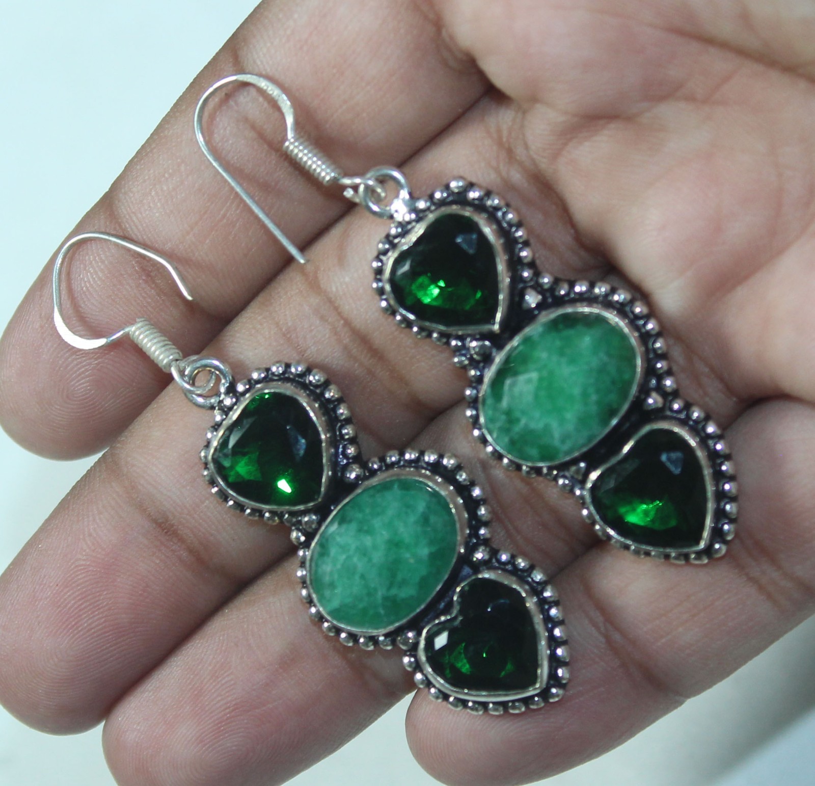 Green Onyx Peridot Gemstone Handmade Earring Jewelry Earring Size 1.5 Inches