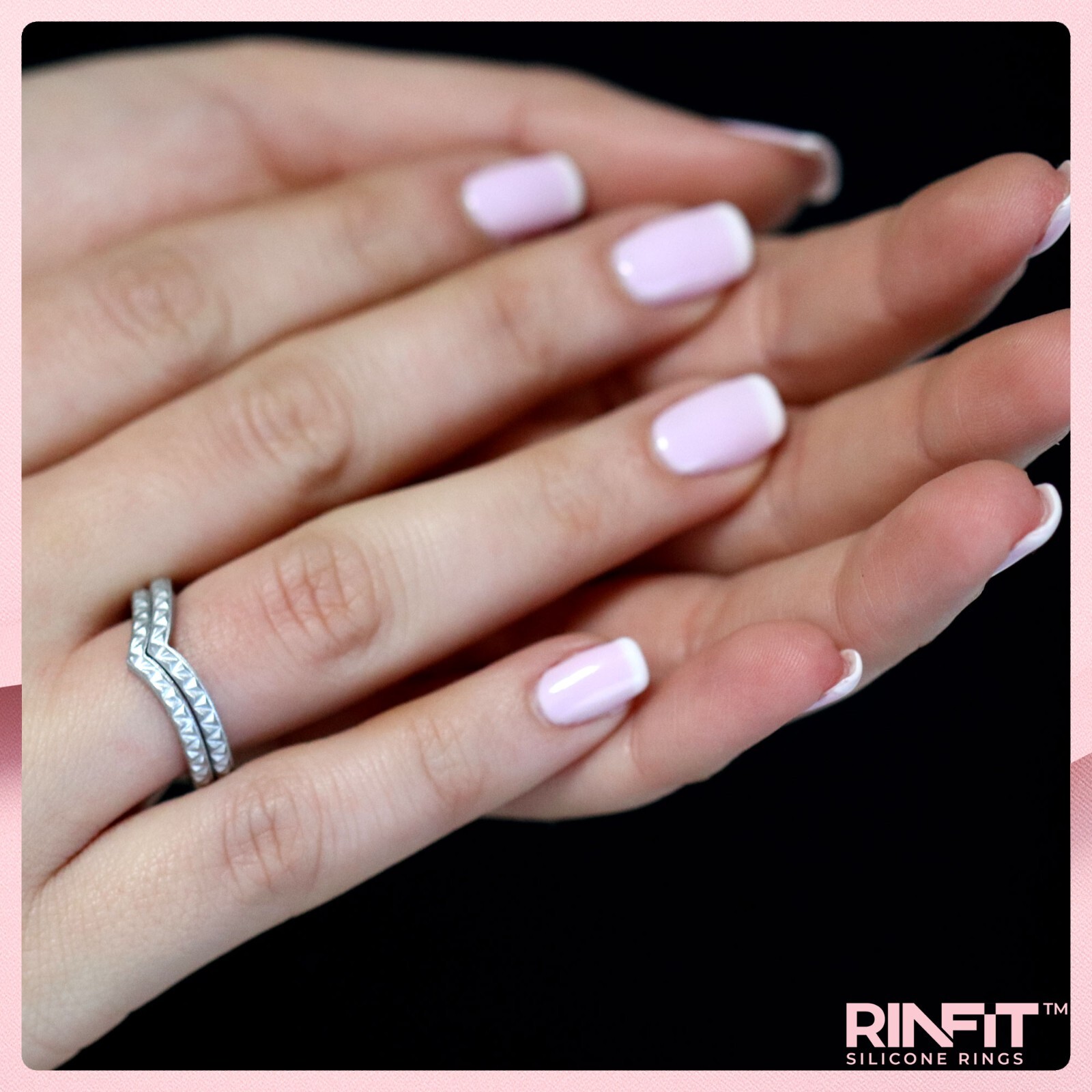 Rinfit Silicone Wedding Rings for Women. Pear Stackable 5 Rings Set