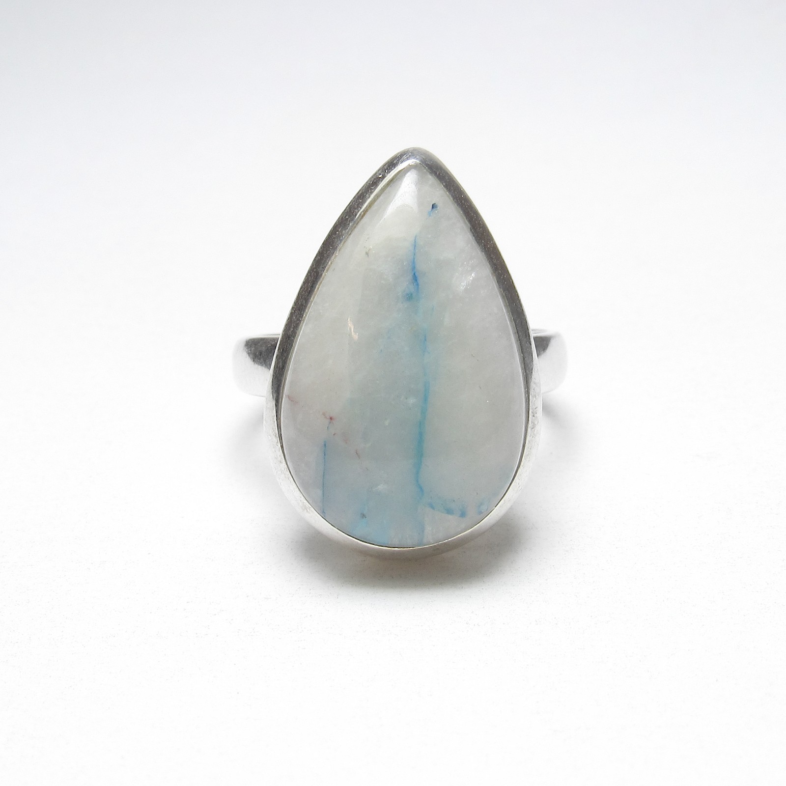 Sterling Silver 10.00 Ct Natural Pear Blue Accented Quantum Quattro Stone Ring