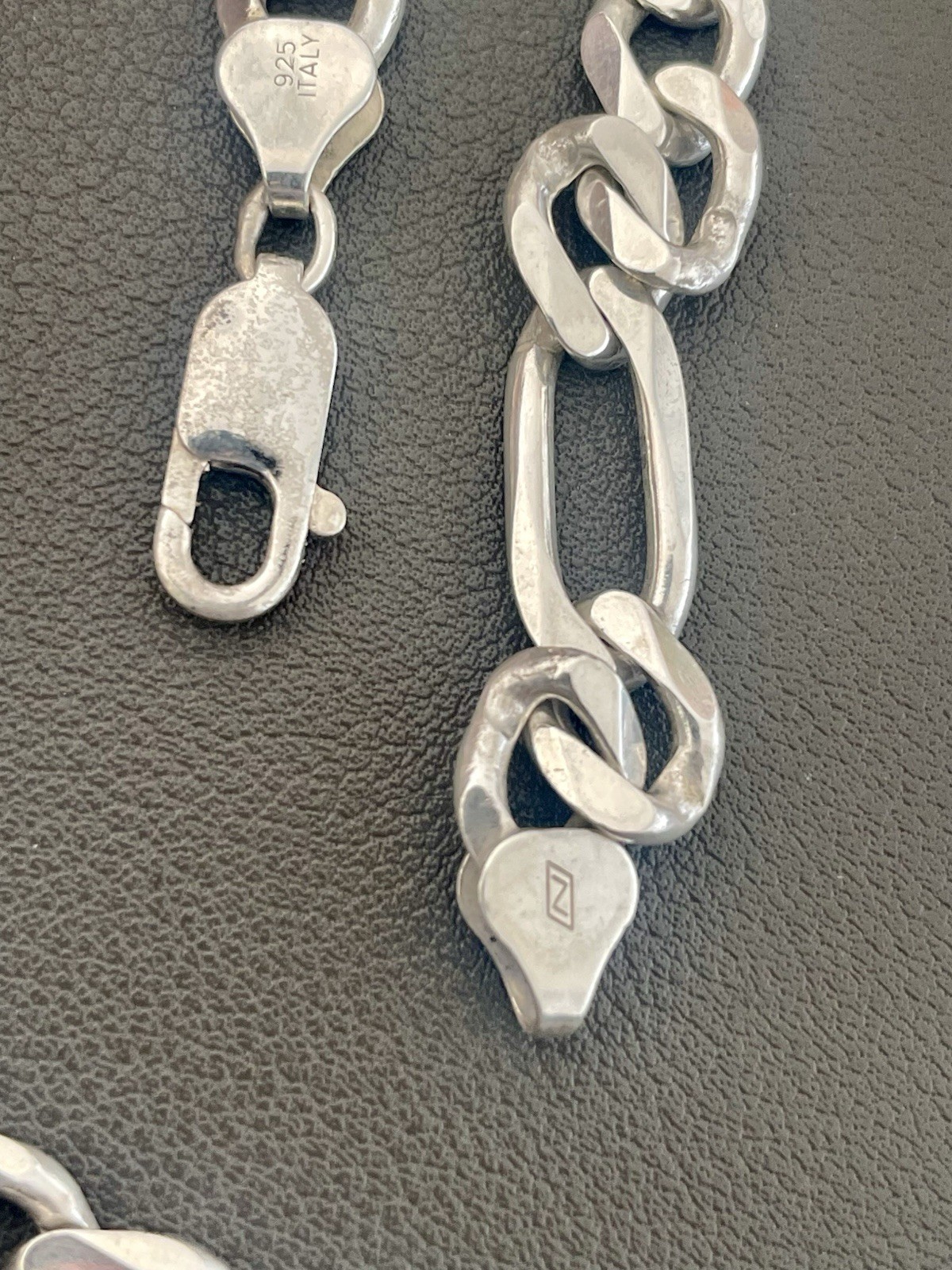 925 sterling silver Figaro link chain 8.35mm wide, 22.5 Inches (E110)