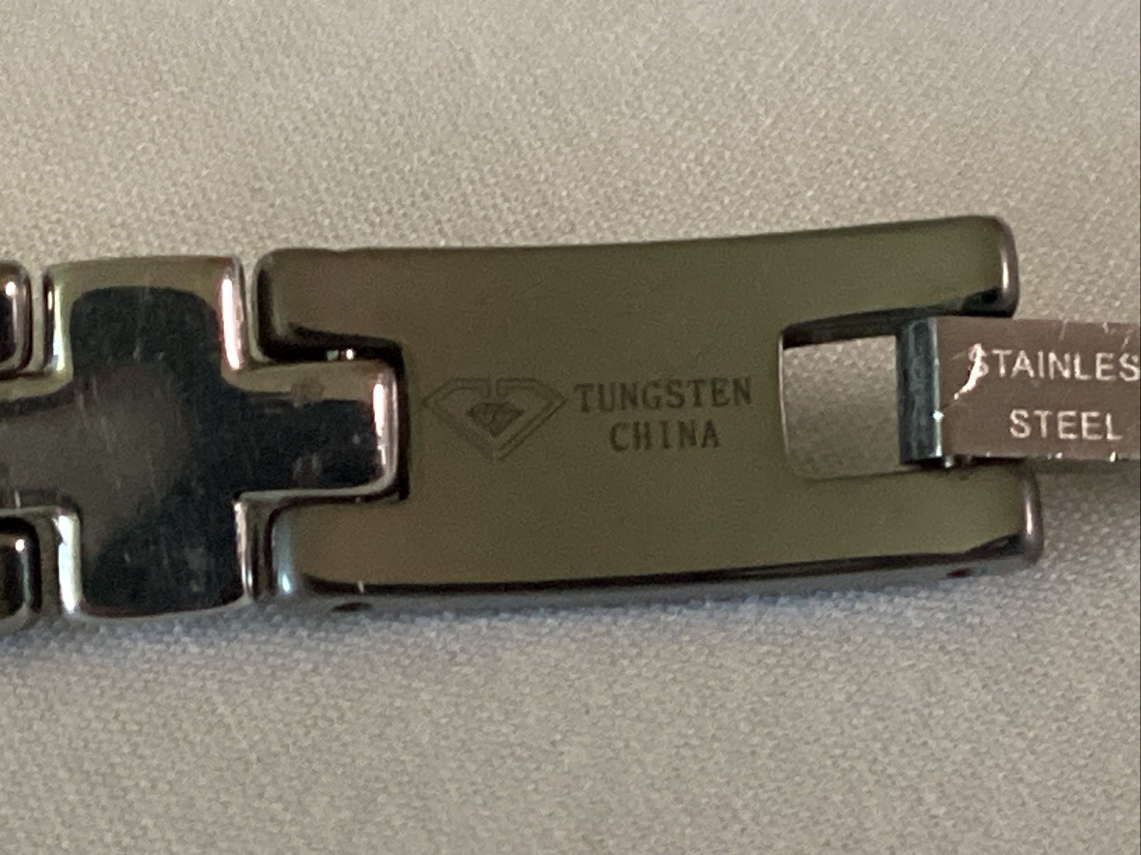 Stainless Steel Tungsten Cable Link Bracelet With Diamonds Men 8.5” Pre-owned