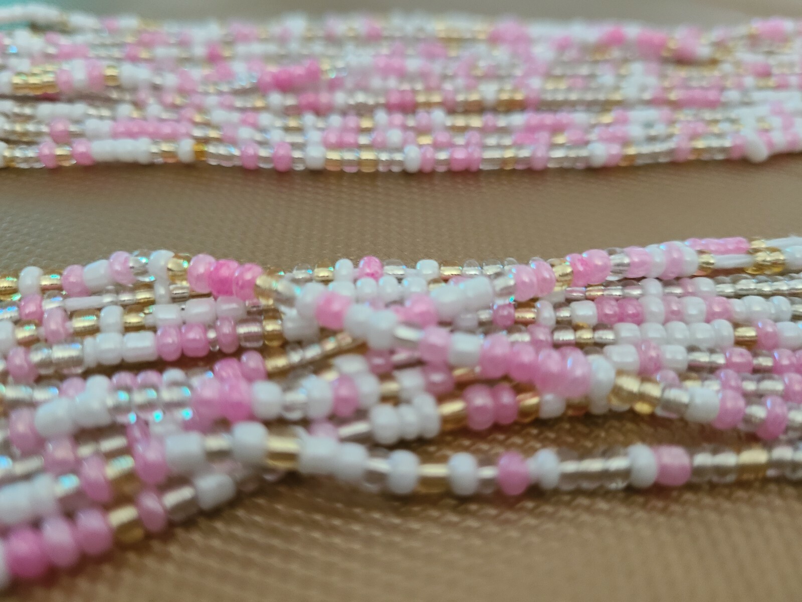 Single strand tie-on waist beads