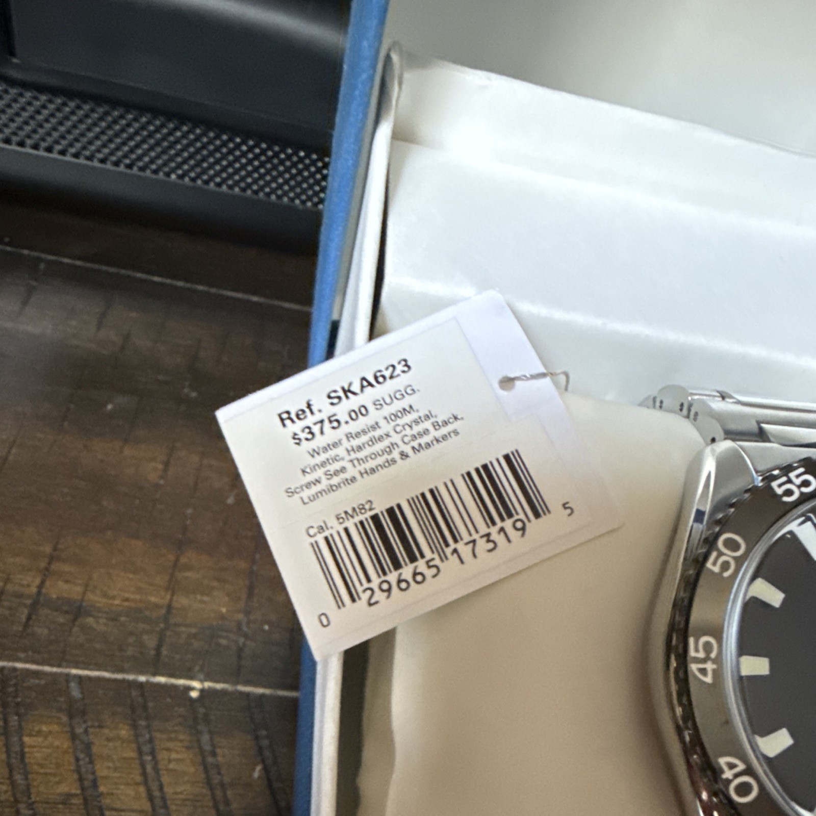 Seiko Kinetic Men’s Watch – 42mm Blue/Black Dial, 100m, Steel Bracelet w/ Box
