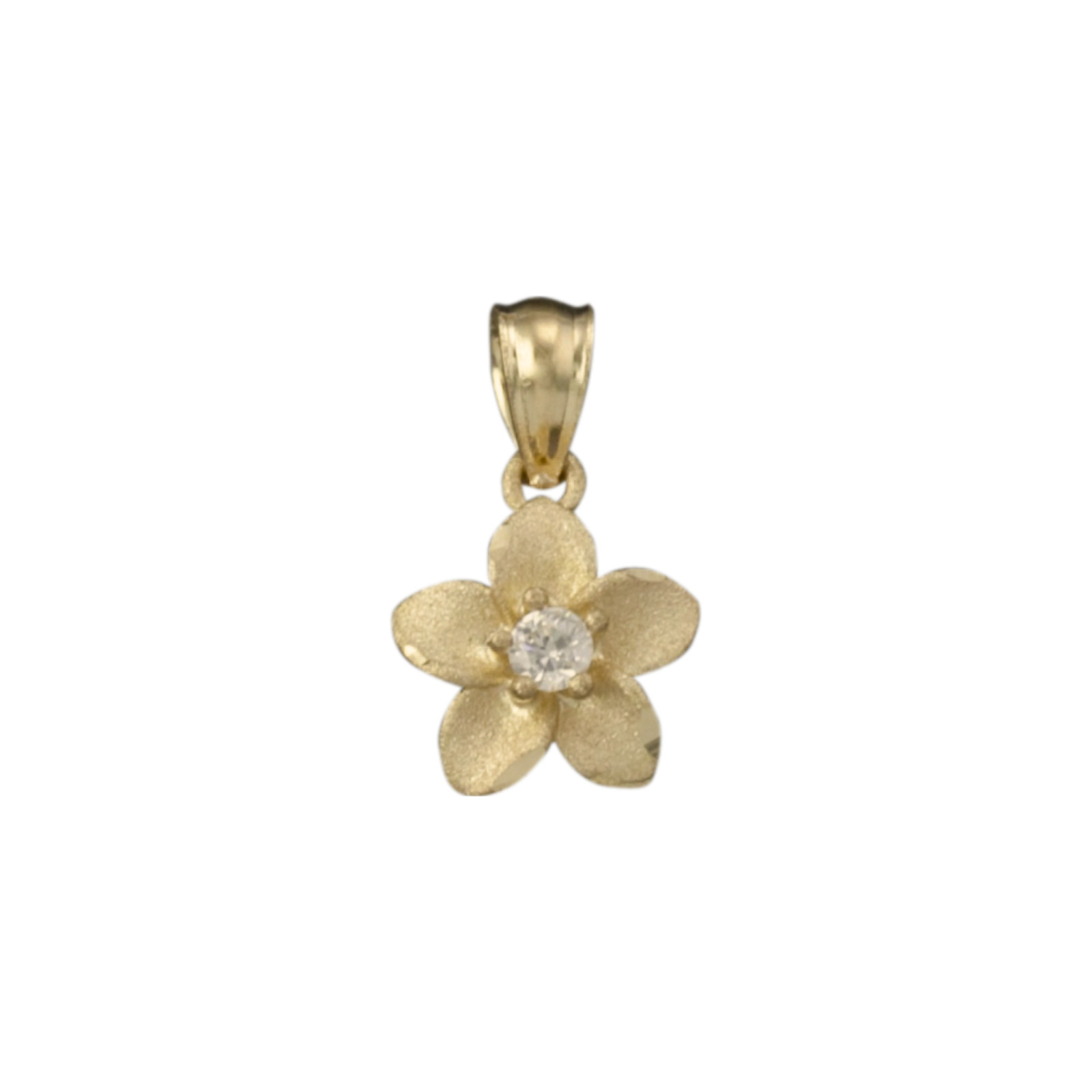 Radiant Bloom Pendant 14K Gold 0.5g Fine Jewelry Plumeria Flower Free Shipping