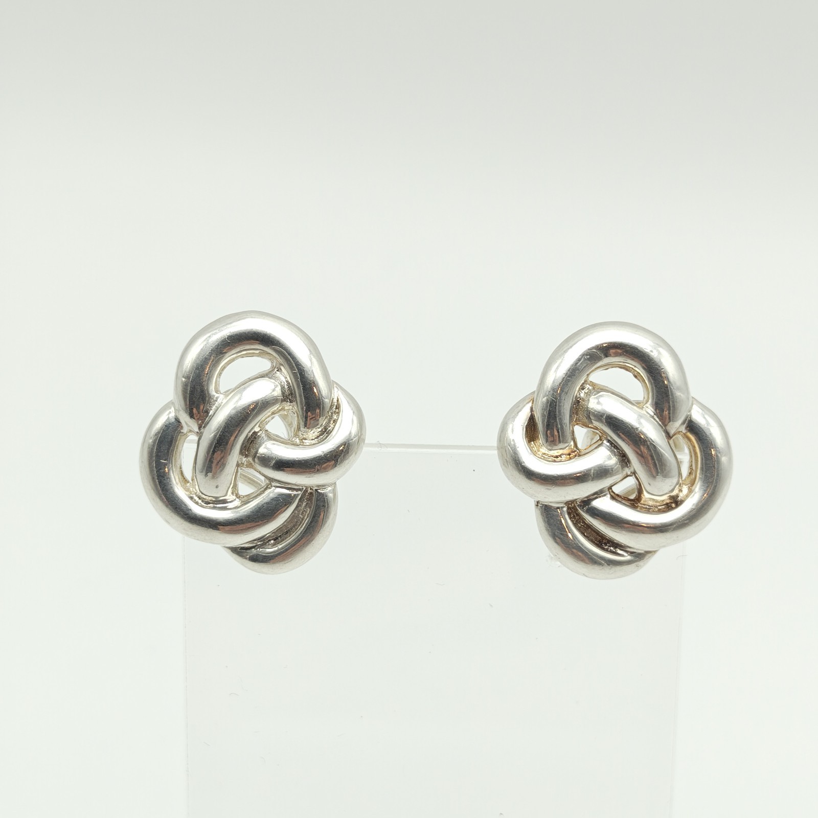 Angela Cumming AC Studio Sterling Silver 925 14K Gold Posts Knot Earrings