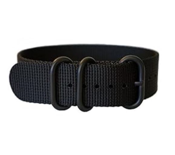 Ballistic Nylon 3 Ring PVD Zulu Watch Strap 22mm N.A.T.O G10 Military Dive