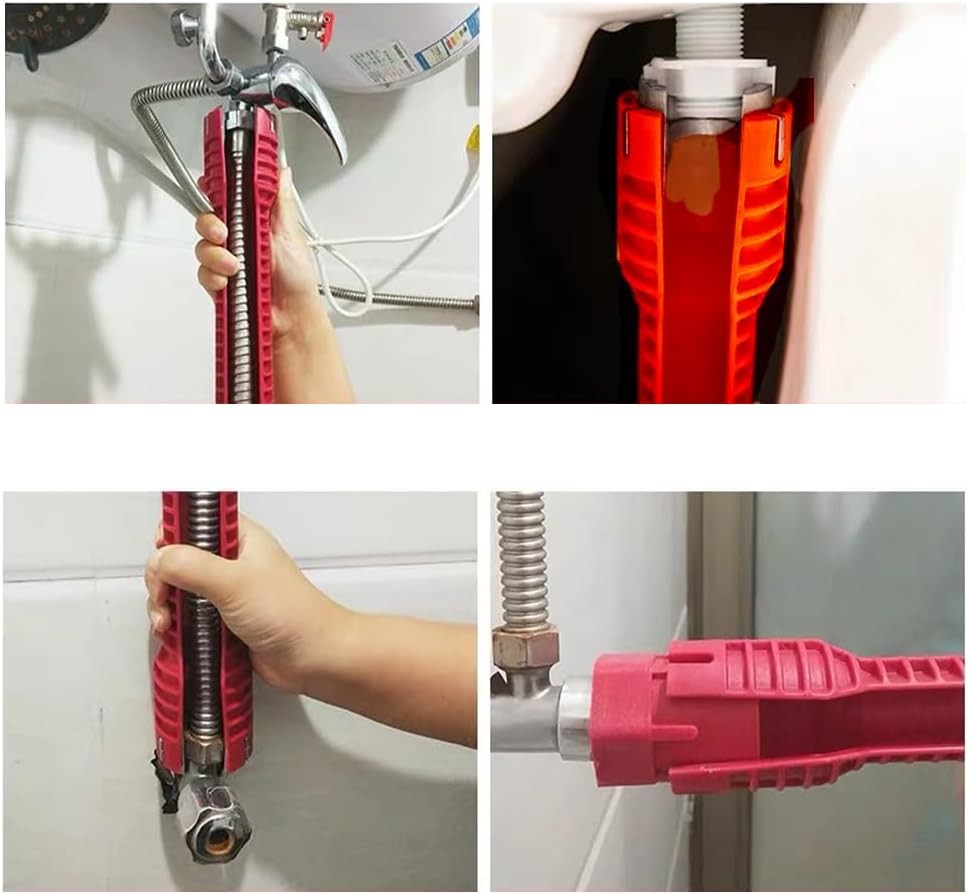 14 in 1 Faucet and Sink Installer Tool, Multifunctional Wrench, Red