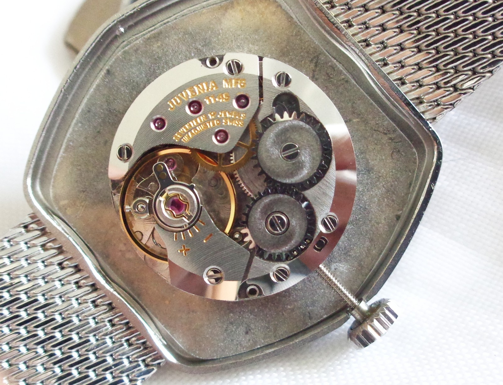 Vintage Juvenia Winding Stainless Steel Ladies Watch Ref 9107X-BA Swiss 17J NOS