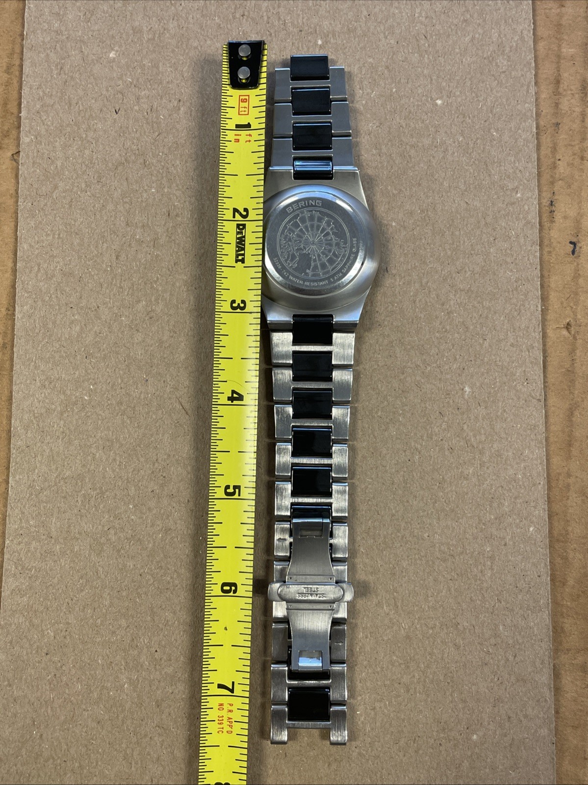 (Z313) Bering Ceramic 32339-742 Men’s Watch Black Dial Ceramic & Stainless Steel