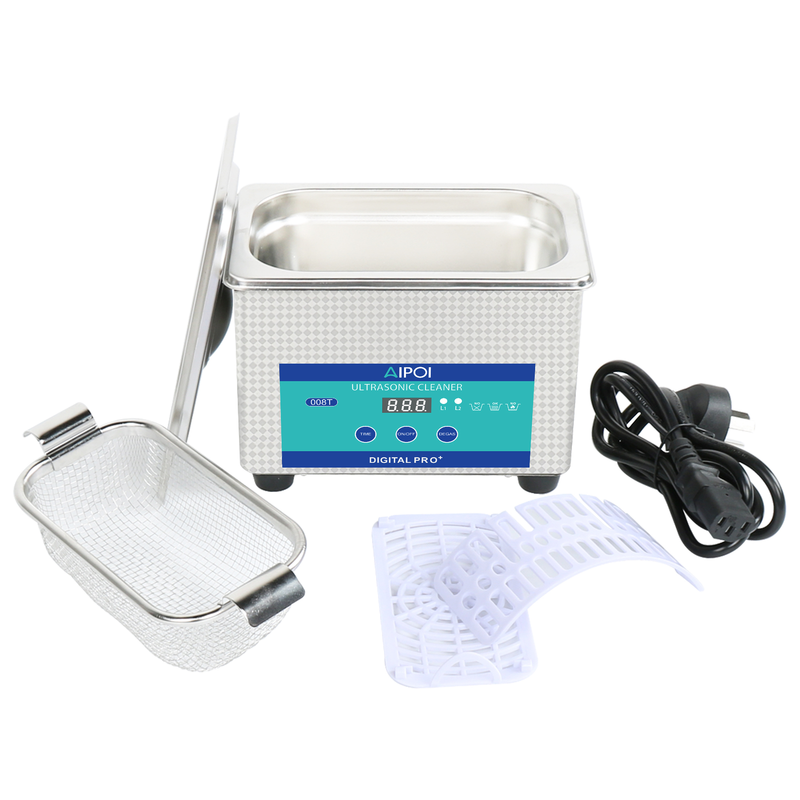 AIPOI 0.8L Ultrasonic Cleaner Digital Sonic Cleaning Equipment Stainless Steel