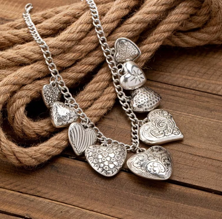 BRIGHTON BEACH Multi Heart Charm Necklace