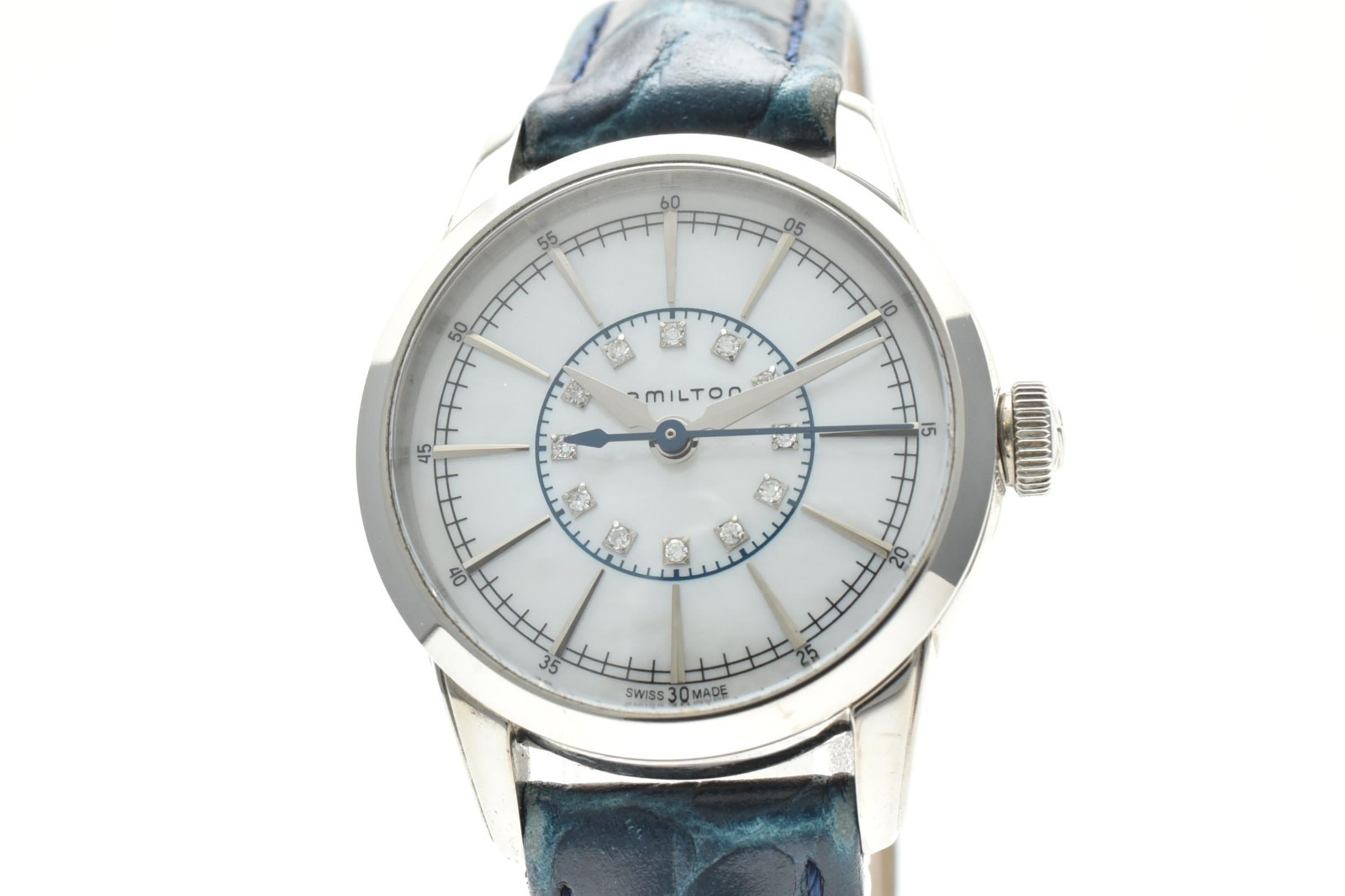 [N MINT /Paper] Hamilton Railroad H403110 Shell Dial 12P Diamond Qz Ladies Watch