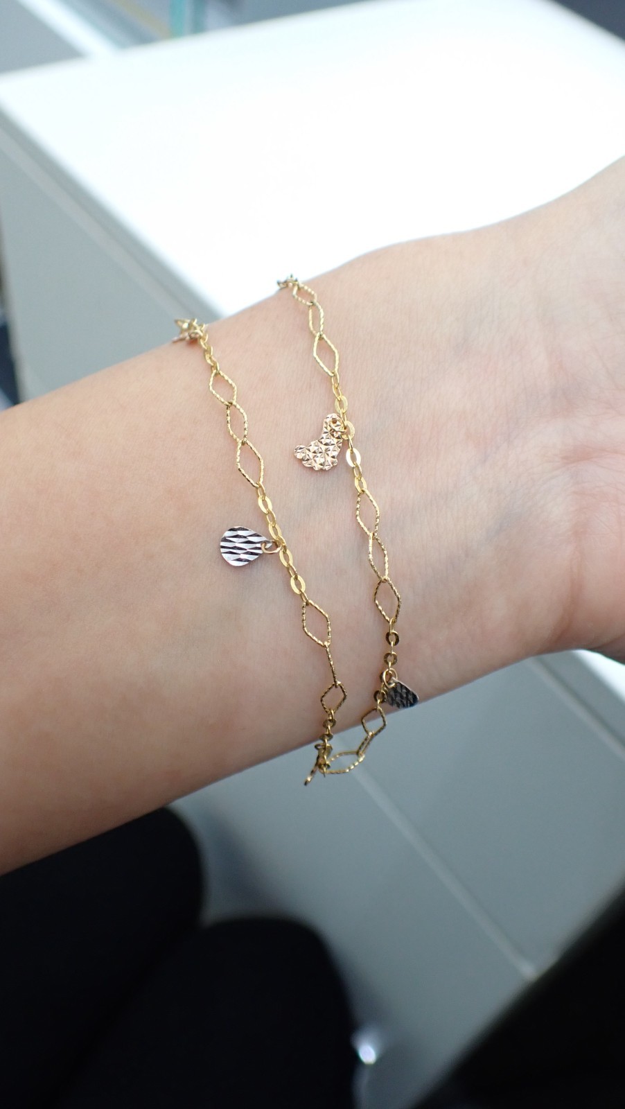 18K Gold Multi-Use Bracelet Anklet Butterfly Charm