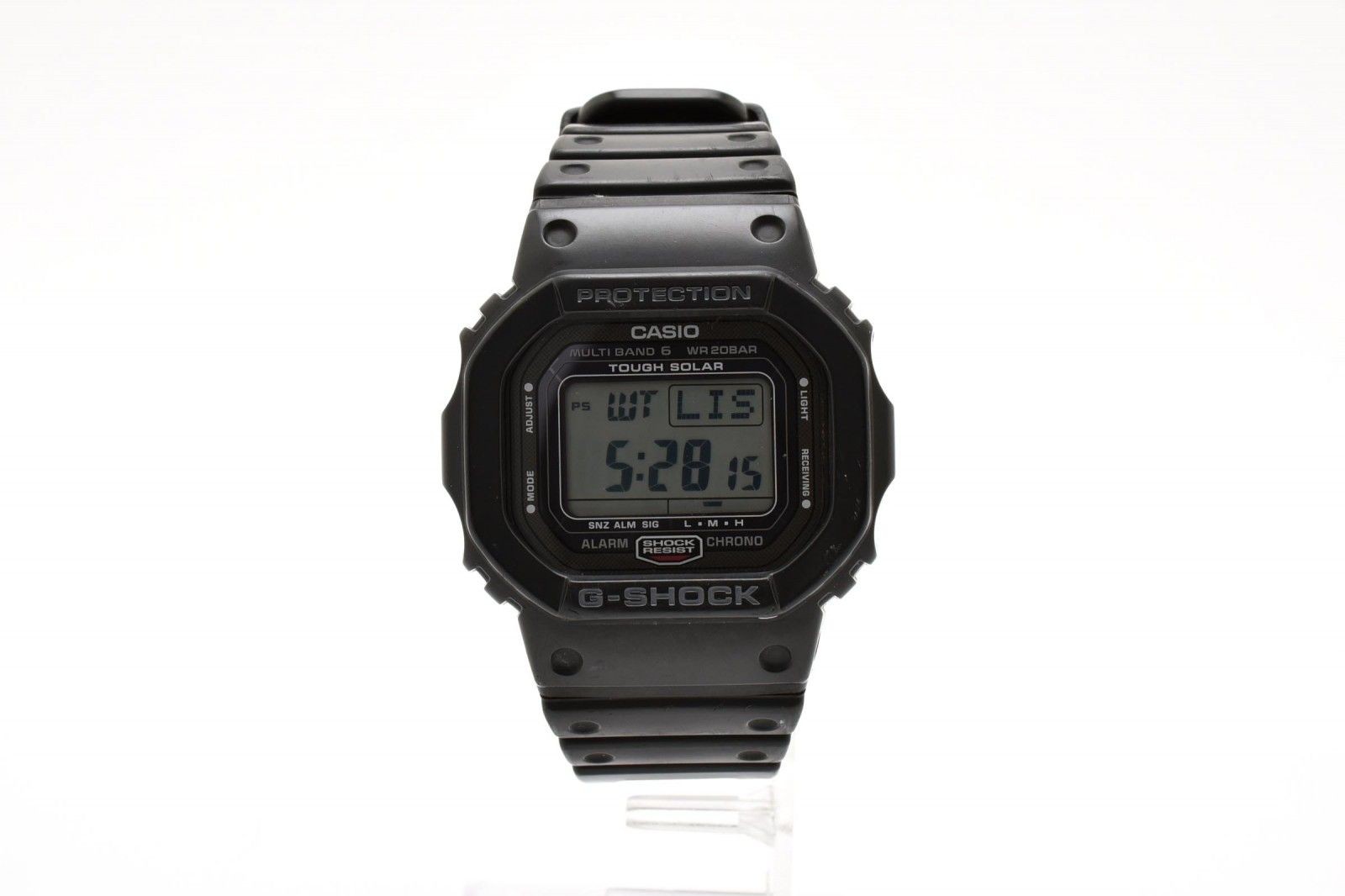 CASIO G SHOCK GW 5000 Tough Solar Radio Clock Digital Wristwatch Black LCD Stain