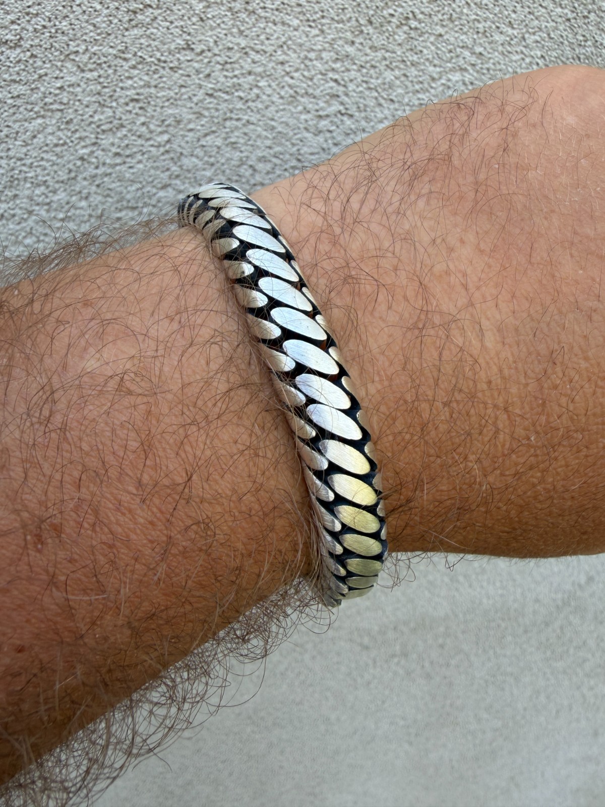 Custom 3 Link Miami Cuban Python Bracelet 12mm Real 925 Silver Oxidized Finish