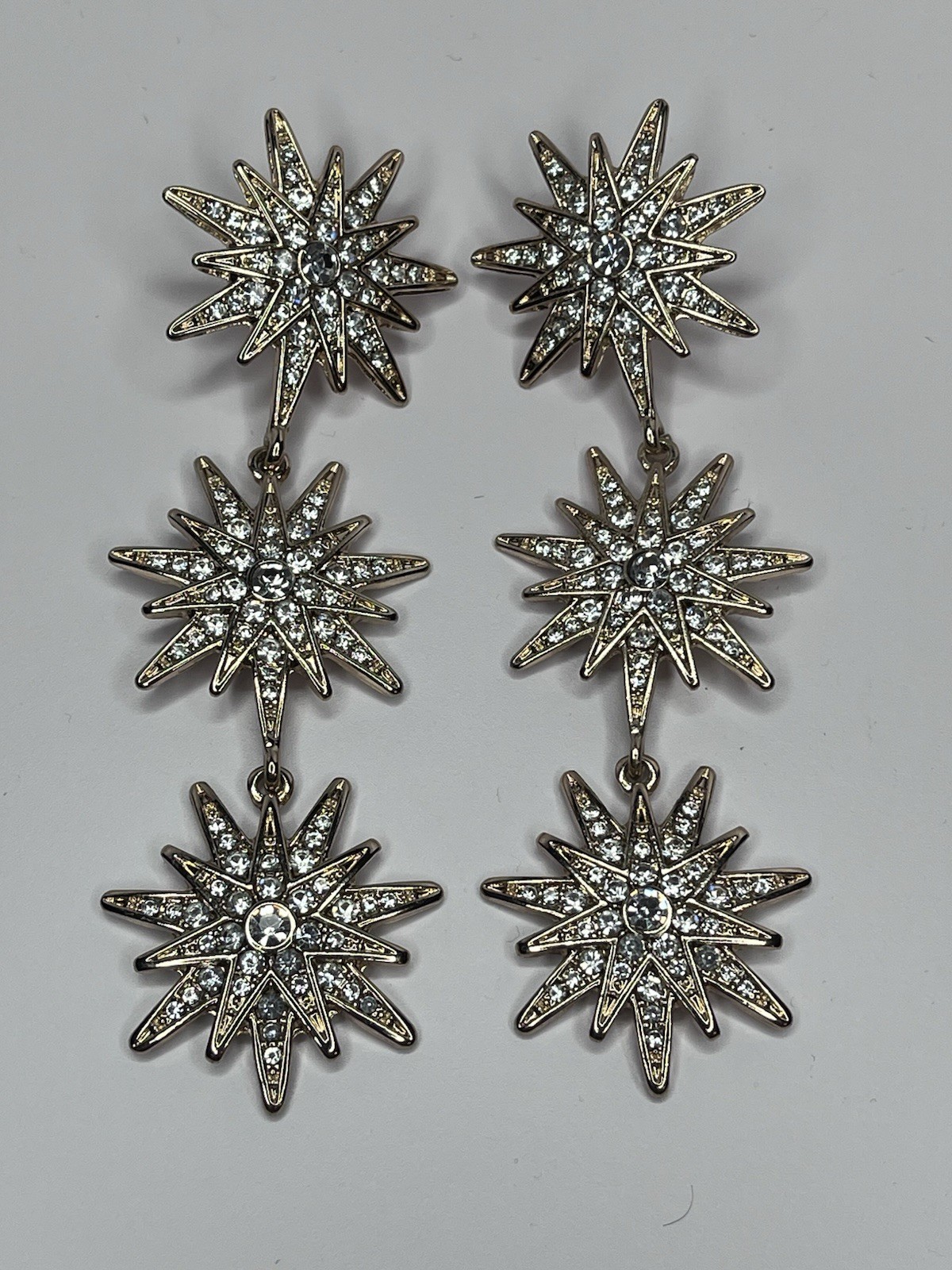 Gold Tone Post Back Baublebar Callisto Drop Earrings 3.75 In
