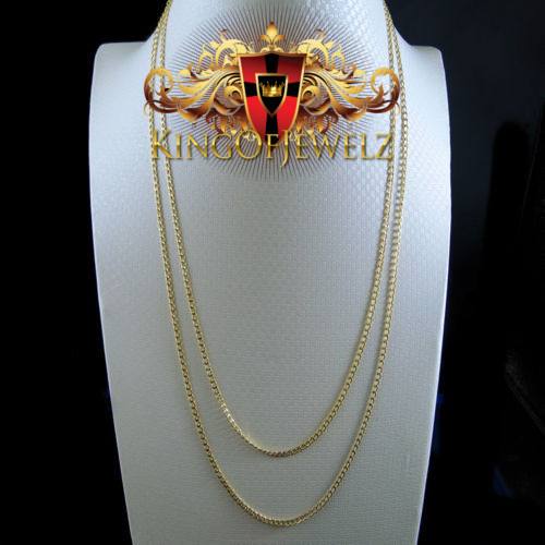 NEW MENS LADIES 10K YELLOW GOLD CUBAN CURB LINK CHAIN NECKLACE 2 MM 16~24 INCH