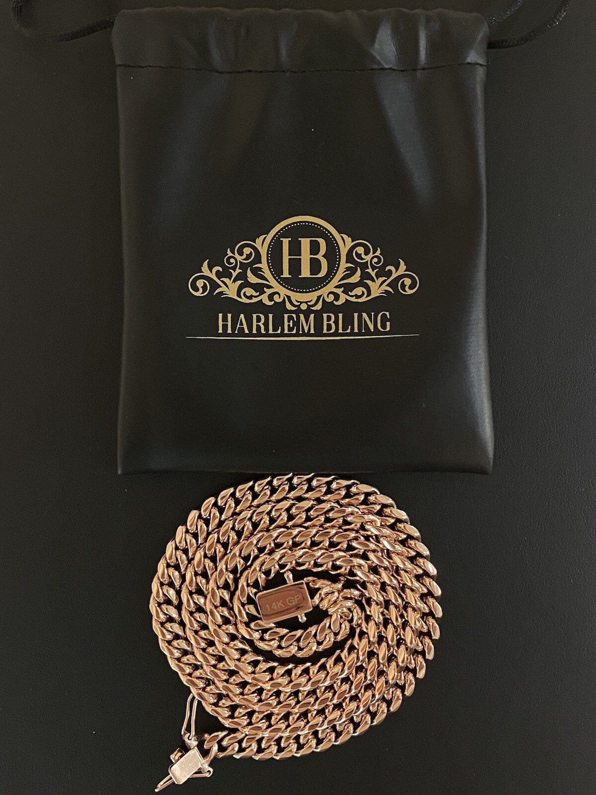 8mm Mens Miami Cuban Link Necklace 14k Rose Gold Plated Stainless Real Chain
