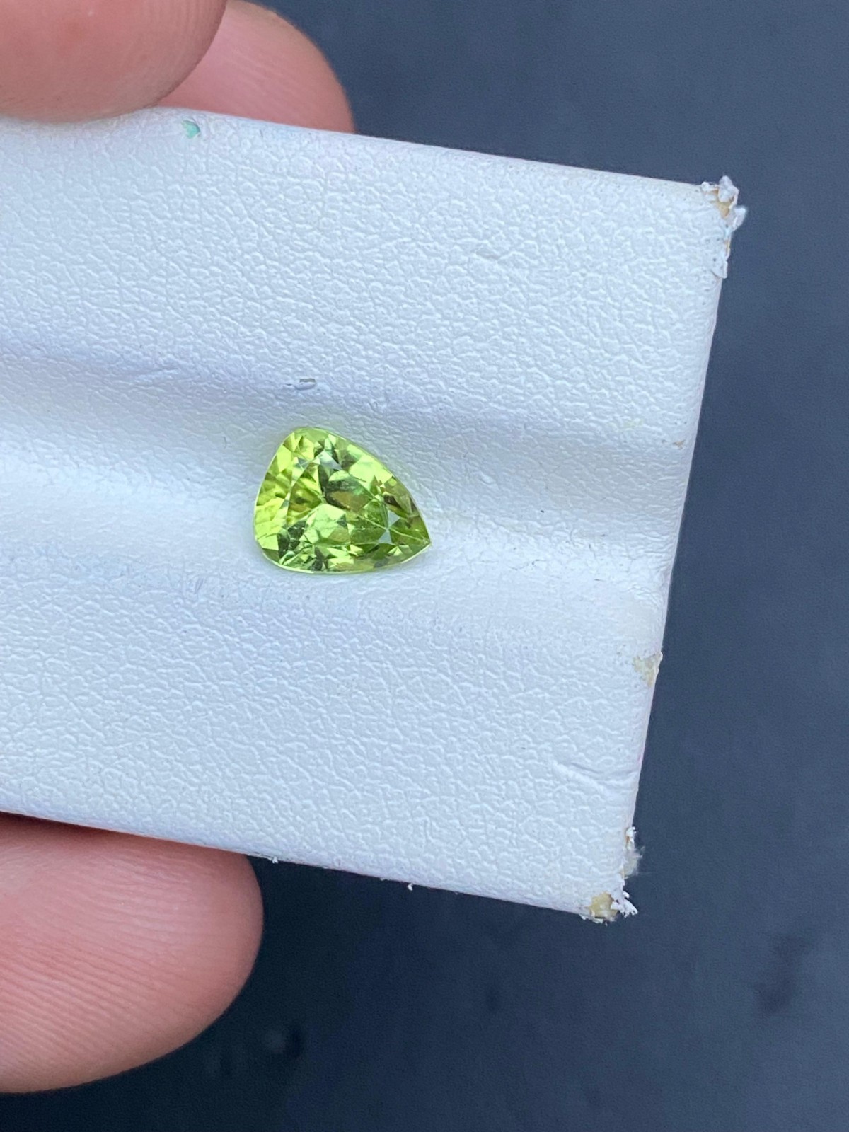 0.95Ct Natural cut peridot pear shape loose Gemstone From Pakistan