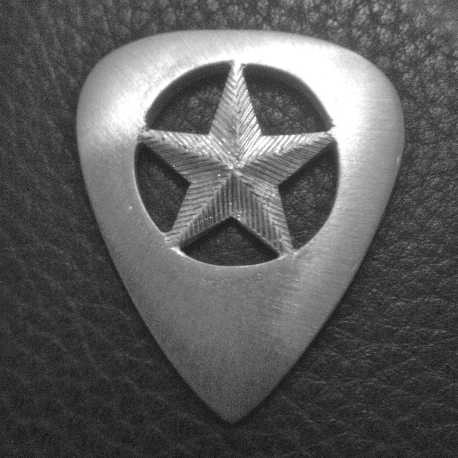 MJG STERLING SILVER GUITAR PICK. TEXAS LONE STAR. SRV.