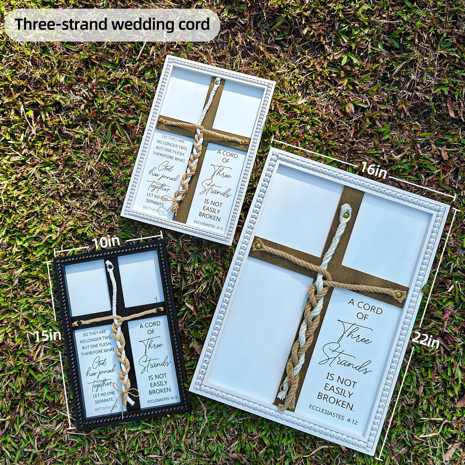 Three Strands Cord Wedding Unity Sign, Cross to Braid or Tie God’S Knot – a Cord