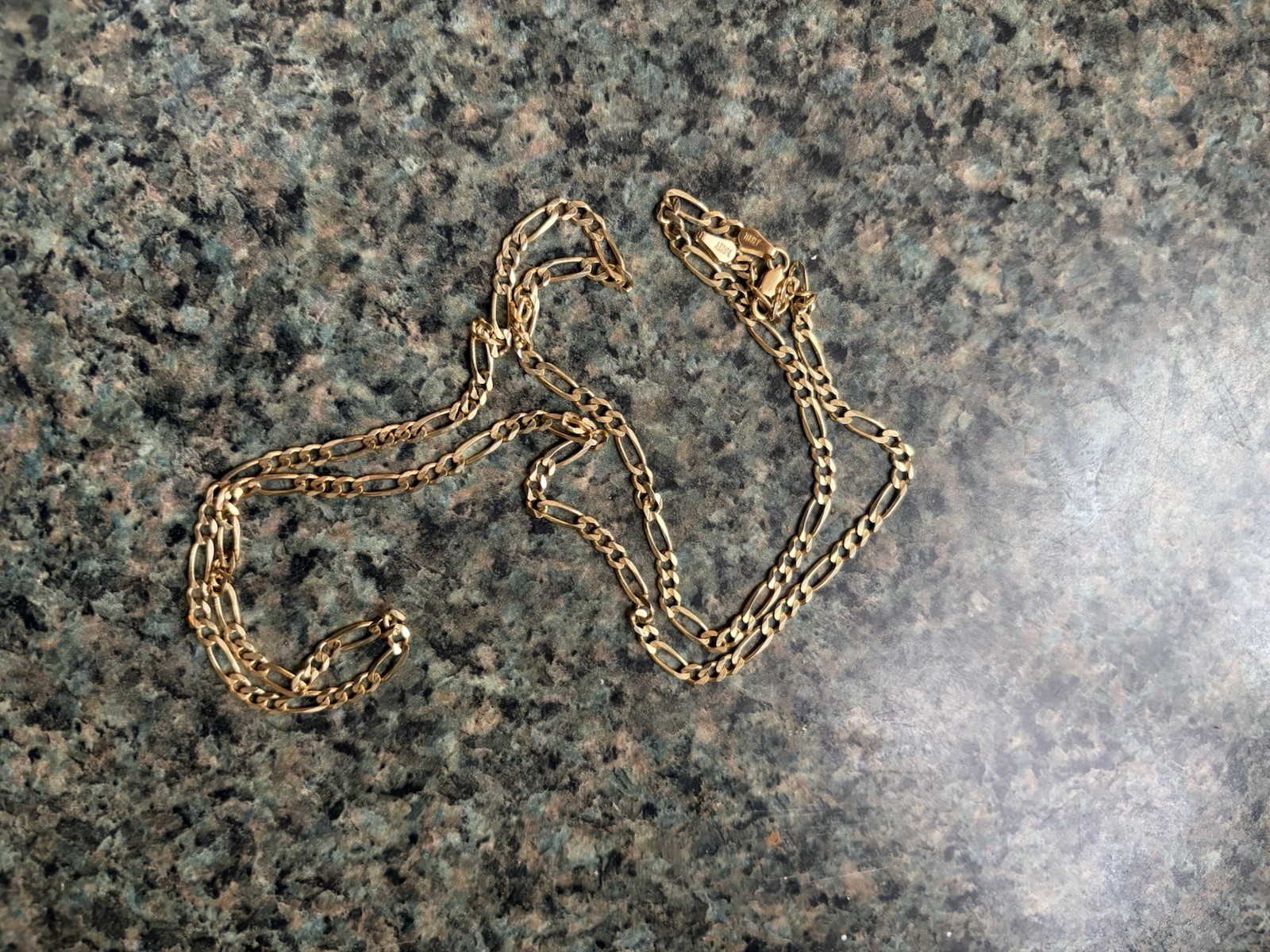 14kt Solid Yellow Gold Figaro chain, 25inches, 9.5 grams