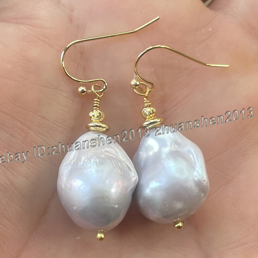 Natural 7-8mm/15x20mm Silver Gray Keshi Baroque Pearl Pendant Necklace +Earrings