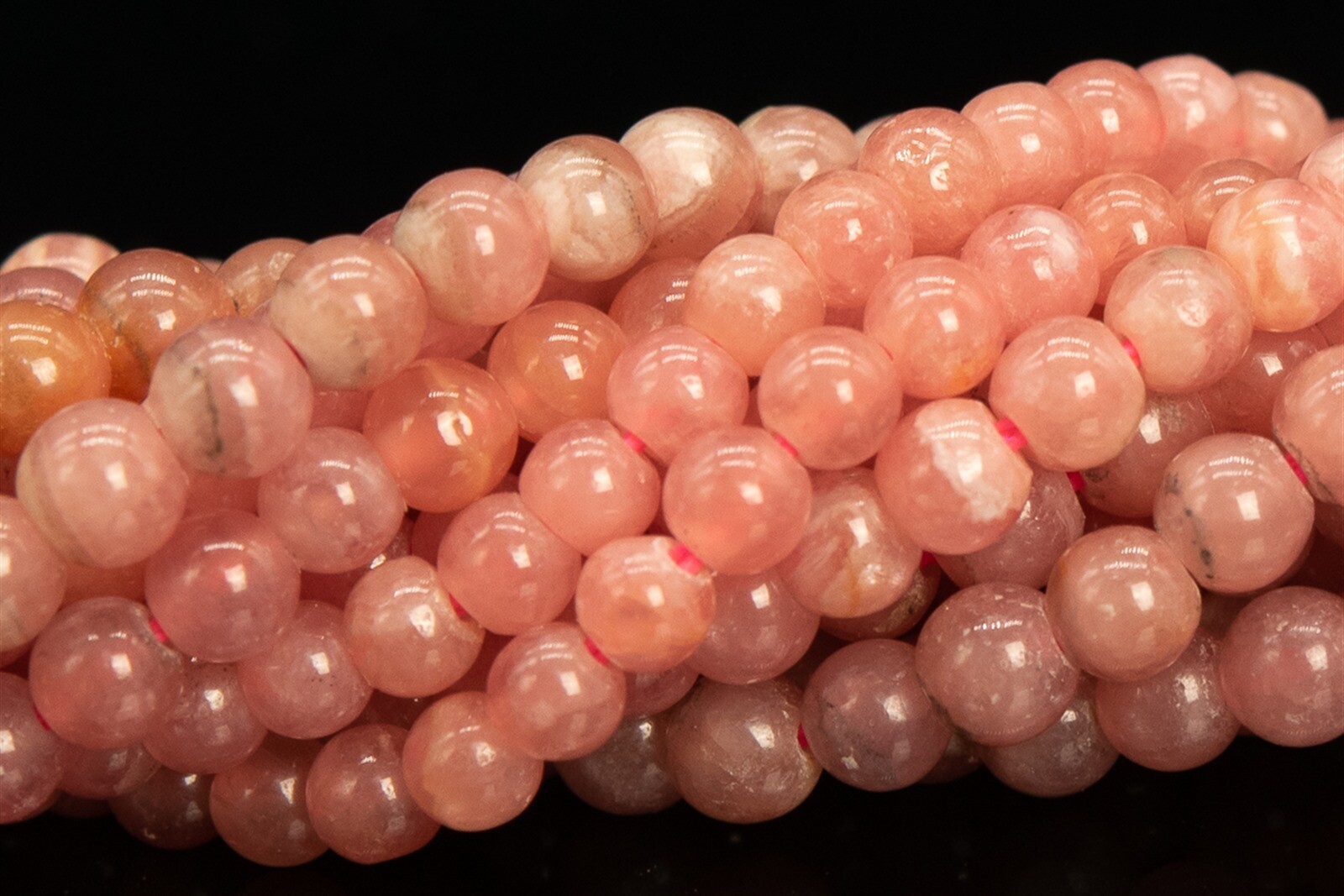 3MM Genuine Natural Argentina Rhodochrosite Beads Orange Pink A+ Round Beads 16″