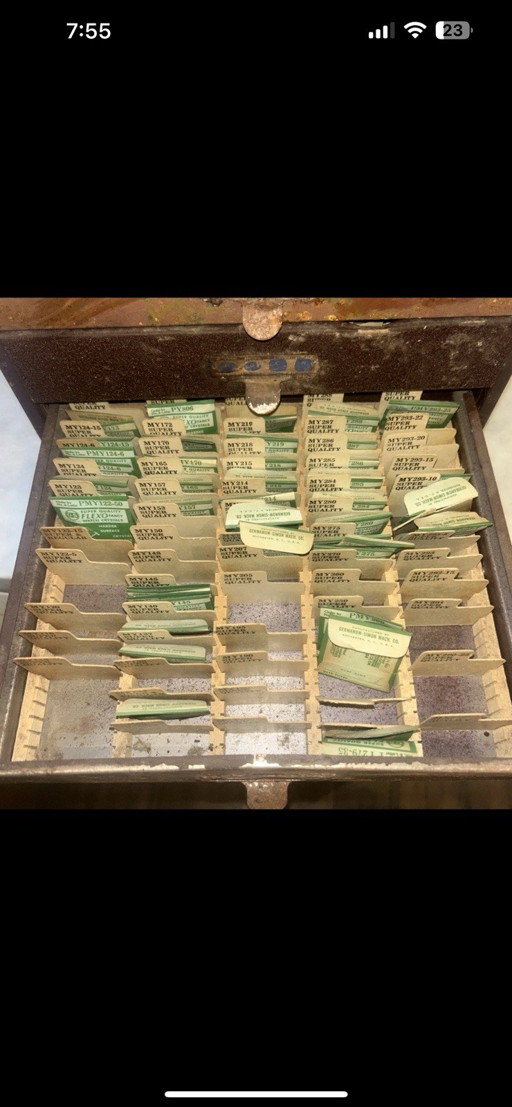 Vintage Watch Crystal Cabinet MX MY C Series NOS Full Watchmaker Inventory Lot