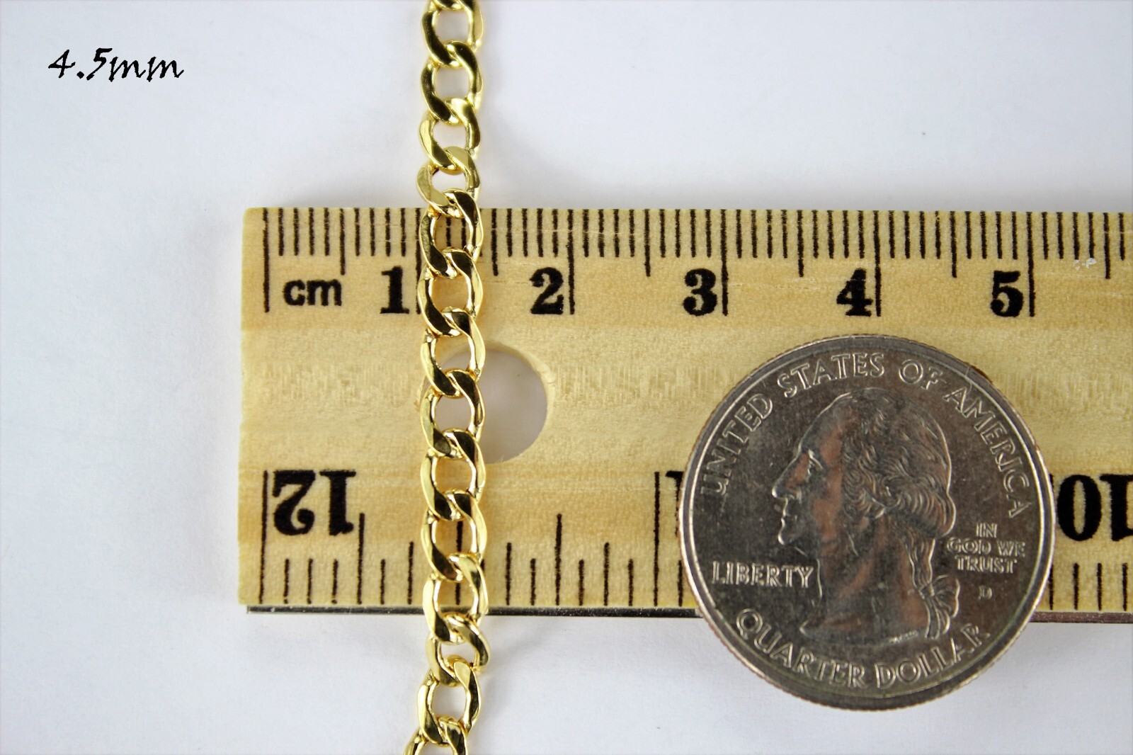 10K Yellow Gold 2mm-7mm Curb Cuban Chain Link Necklace Bracelet 7″ – 30″ Hollow