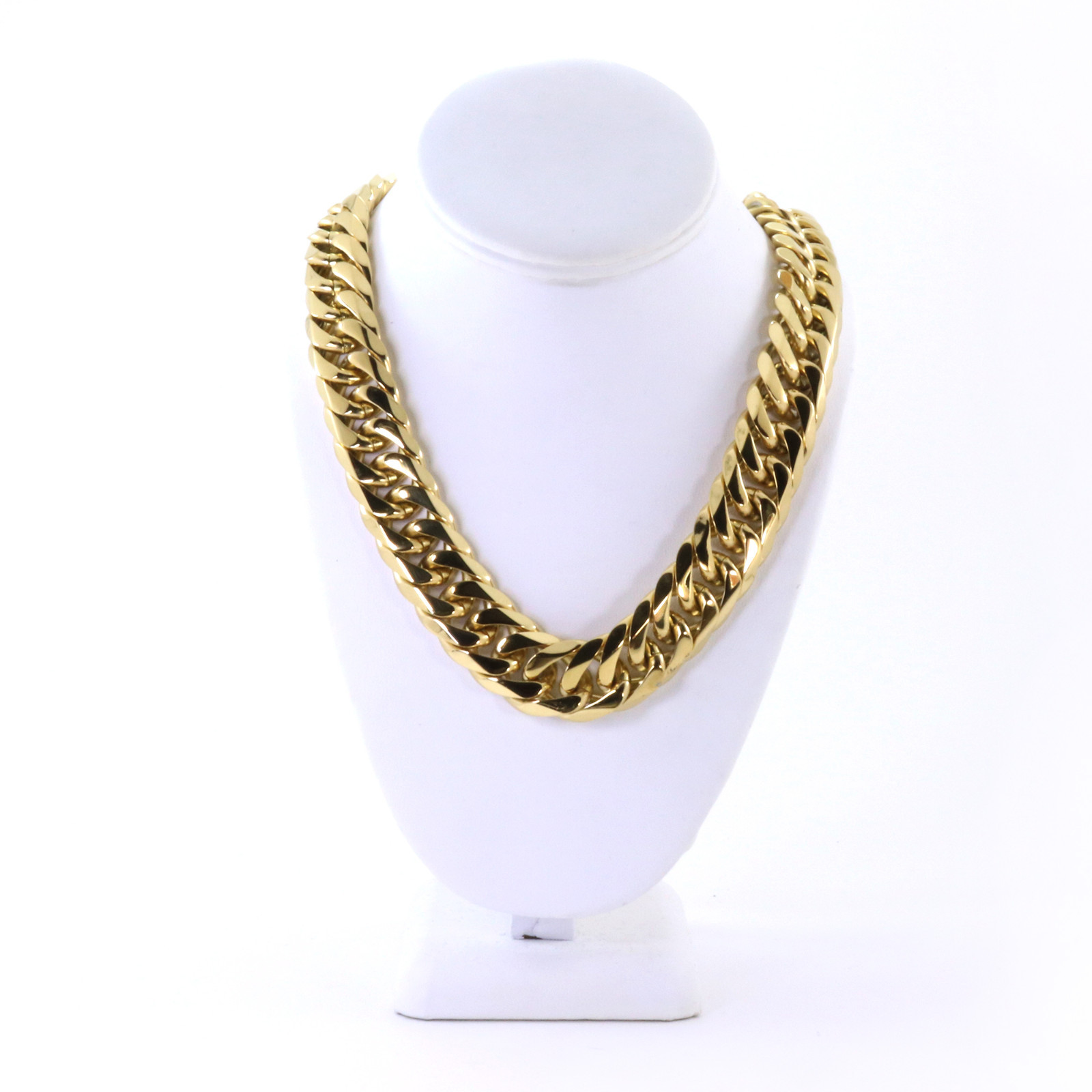 ANTI-TARNISH SOLID 14K GOLD FINISH 21mm THICK MIAMI CUBAN CHAIN BRACELET 20”