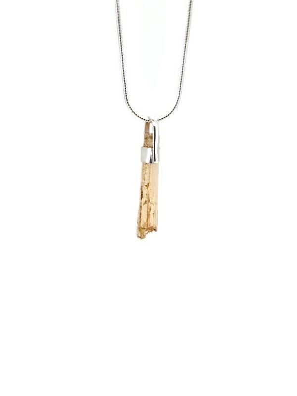 Imperial Topaz Pendant Unisex Unique Shape Father’s Day Gift NOVEMBER BIRTHSTONE