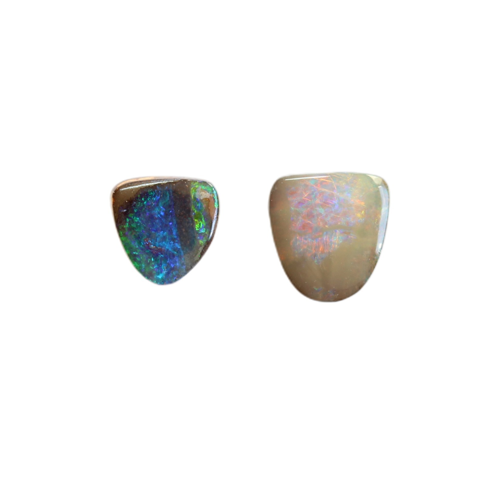 Boulder opal 1.41ct set of 2 Australian natural solid loose stone parcel Winton