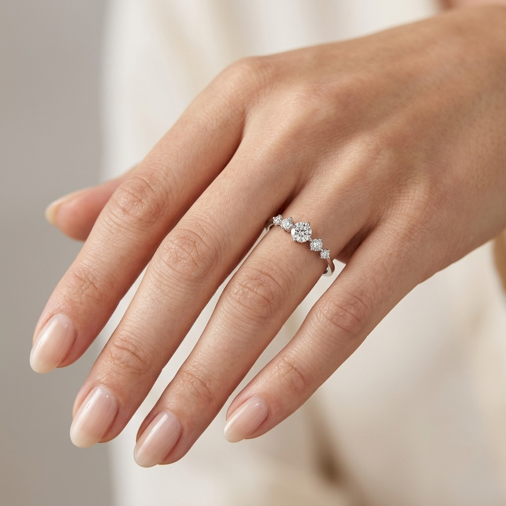 Ananta Jewels 0.15Ct Round Lab Grown Diamond Wedding Women’s Ring in Solid Gold