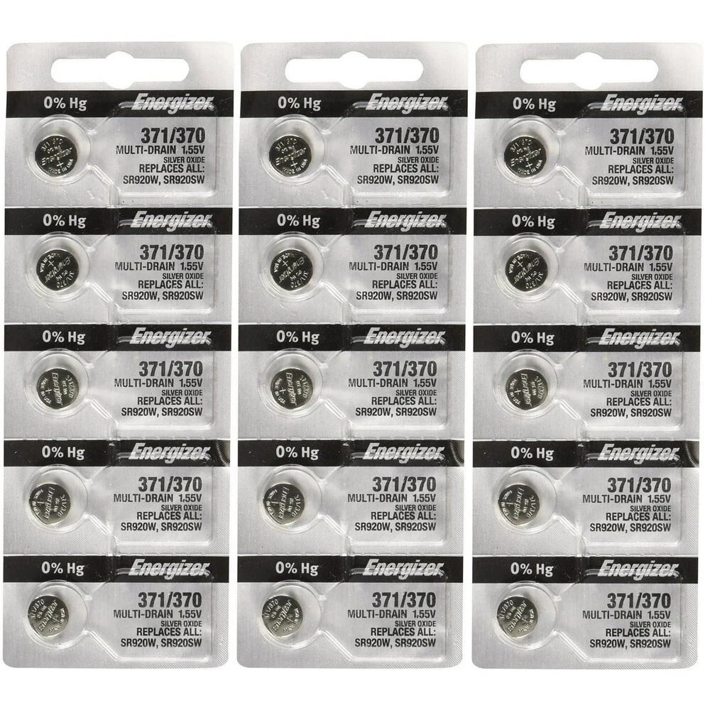 15 Energizer 371/ 370 SR920/W/SW Silver Oxide Watch Battery**