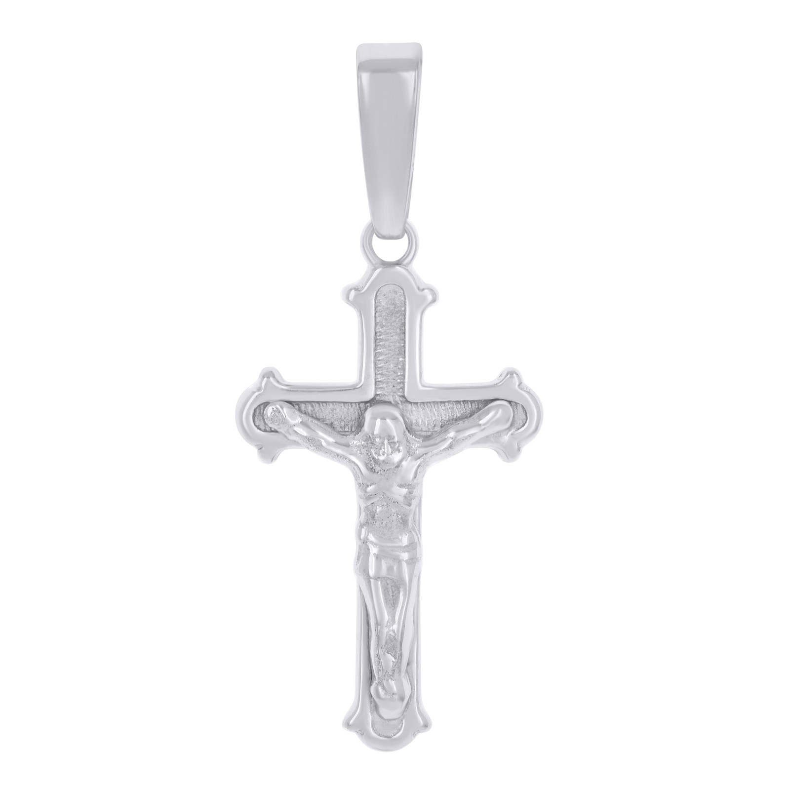 925 Sterling Silver Unisex Cubic-Zirconia Religious Crucifix Charm Pendant