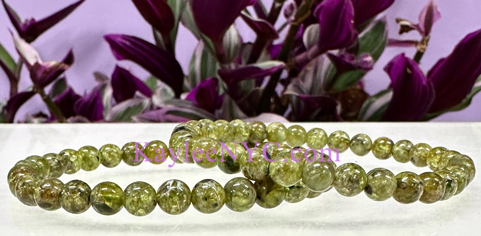 Wholesale 6 Pcs Natural Peridot 4mm 7.5” Crystal Stretch Bracelet