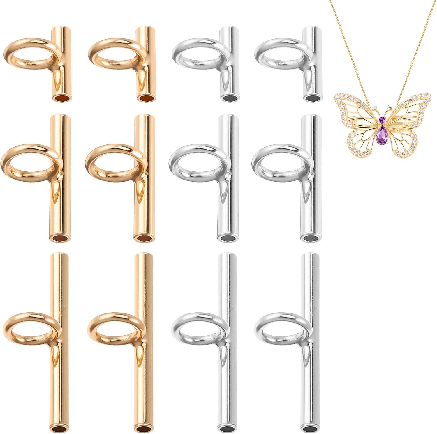 12Pcs Pin to Pendant Converters 3 Sizes Brooch Converter Brass Pin…