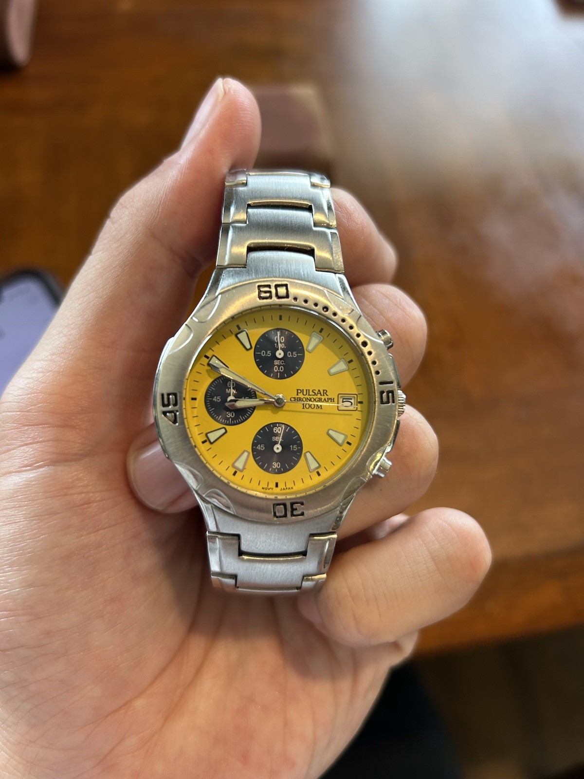 PULSAR Chronograph Stainless Steel 100M 10 Bar Wrist Watch