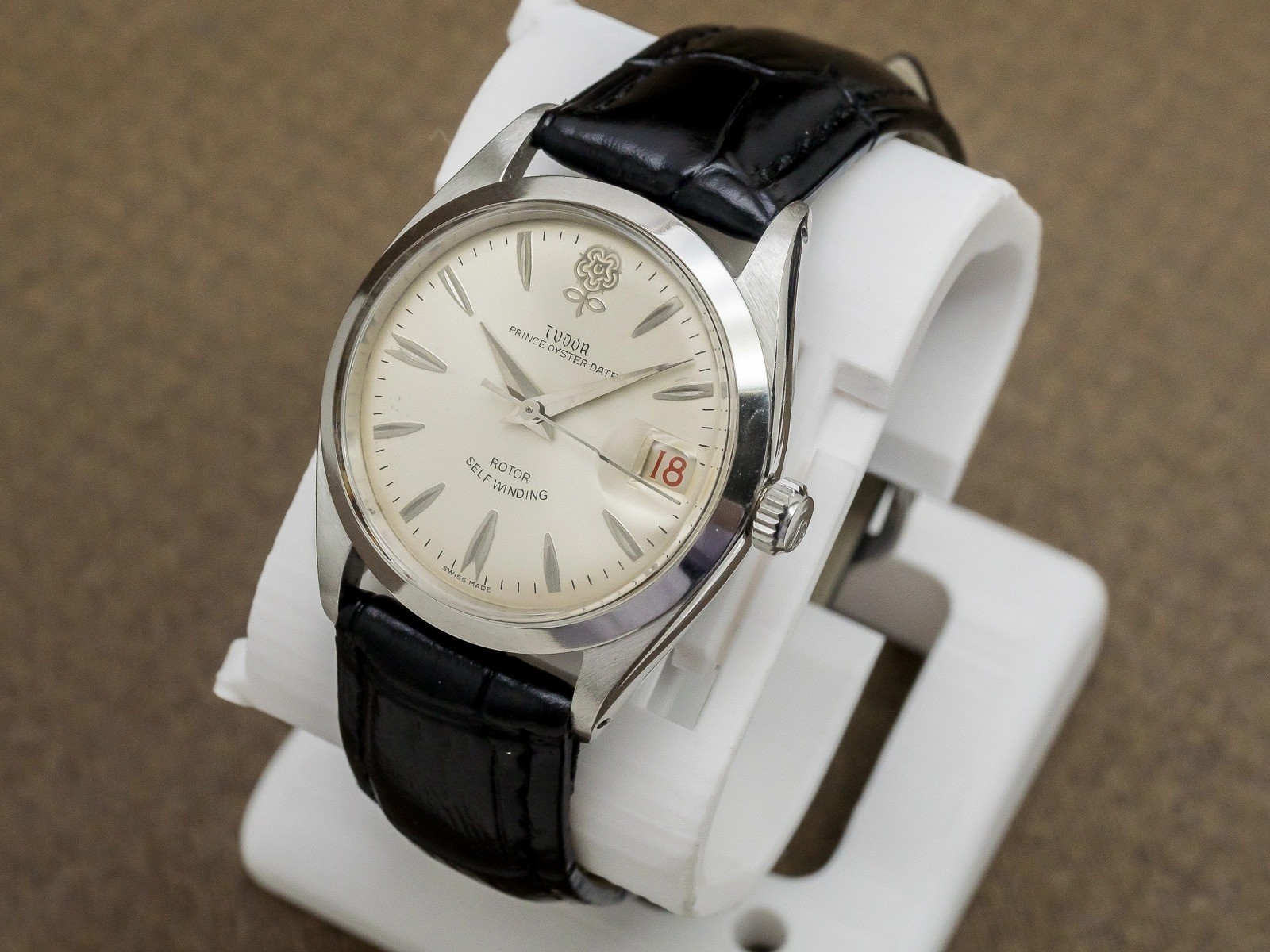 Tudor Prince Oysterdate Ref.7966 Big Rose Silver Linen Dial Auto 34mm Date Men’s