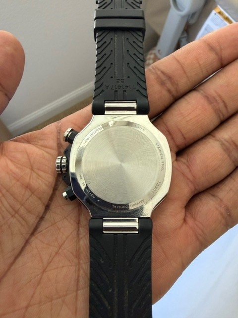 Tissot T Race Chronograph 45mm Swiss Quartz Men Silver dial Rubber Strap