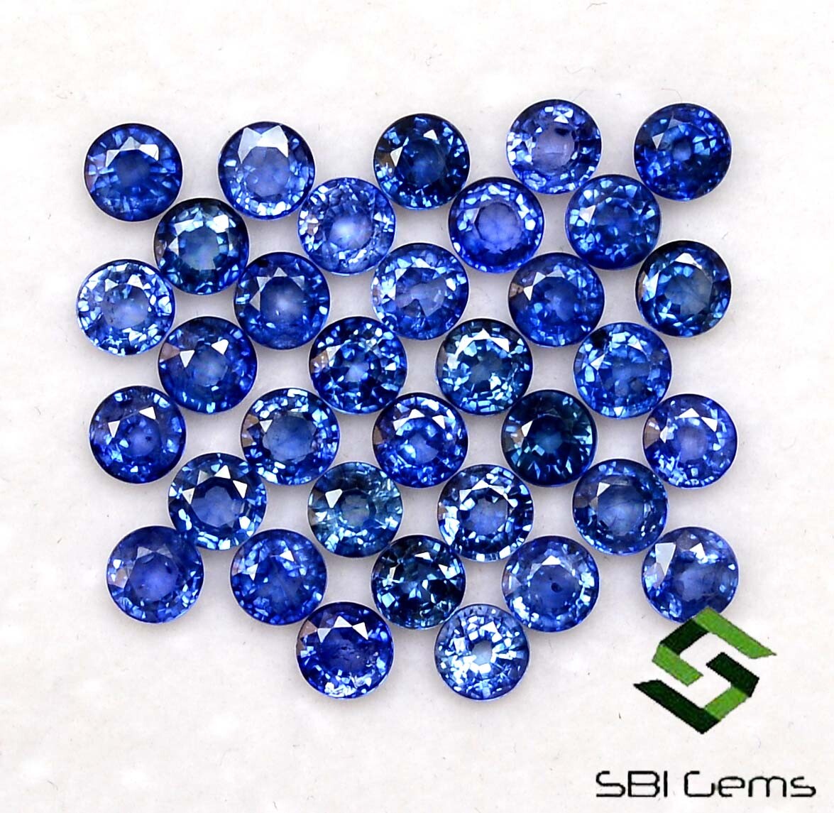 Natural Blue Sapphire Round Cut 4 mm Lot 17 Pcs 6.16 Cts Lustrous Loose Gemstone