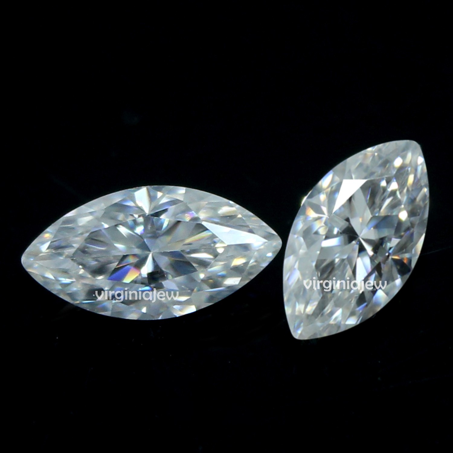 Natural DE Color VVS1 Clarity White 2.5×5 MM Marquise Pair Excellent Cut Diamond