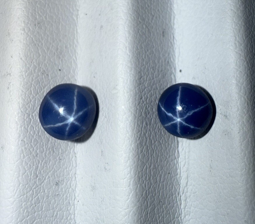 Pair Of 3.29Ct. Cornflower Blue Star Sapphire Thailand Origin 6 X 6