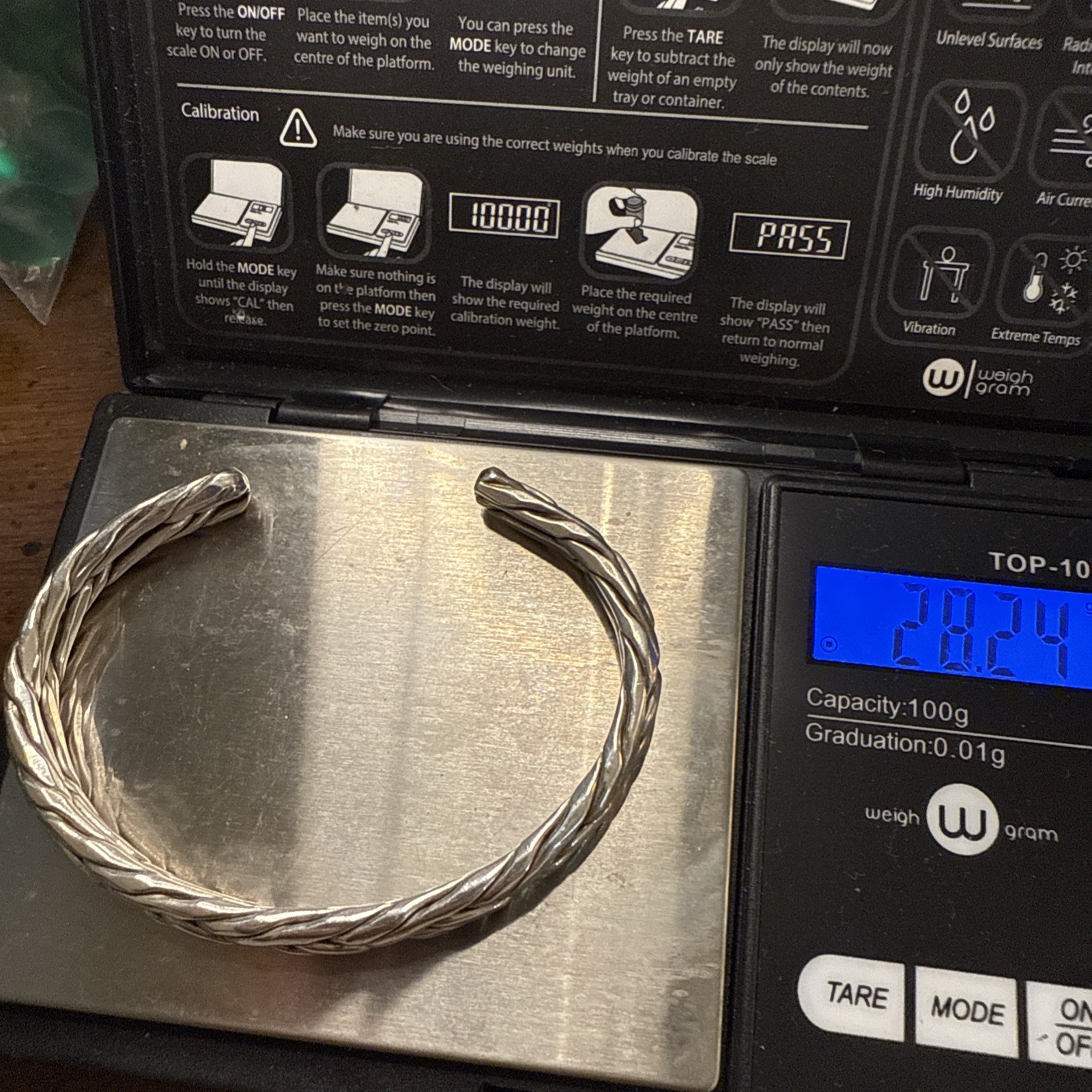 Cuff Bracelet Women’s Sterling Mexican One Ounce 7mm 6 1/4” Circumference Inside